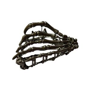 10 for $25 Large Black Gun Metal Skeleton Hand Metal Hair Clip Grunge Goth Emo